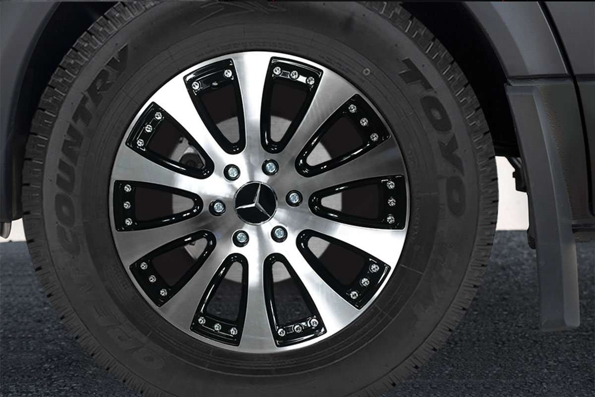 Sprinter Addons | Driver Zone | Bespoke 18" Forged Aluminum Wheels | Custom Interior | Bespoke Coach Mercedes Benz Sprinter Van Conversion | Sprinter Accessories | Sprinter Upgrades | Sprinter Add Ons | Camper Van | Adventure Van