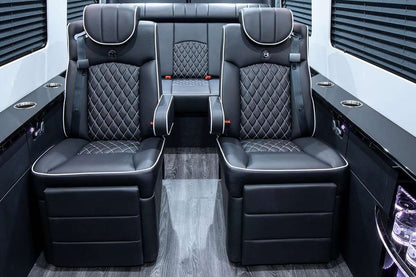 Sprinter Addons | Seats | 21" Leather Captain Chair | Custom Interior | Bespoke Coach Mercedes Benz Sprinter Van Conversion | Sprinter Accessories | Sprinter Upgrades | Sprinter Add Ons | Camper Van | Adventure Van